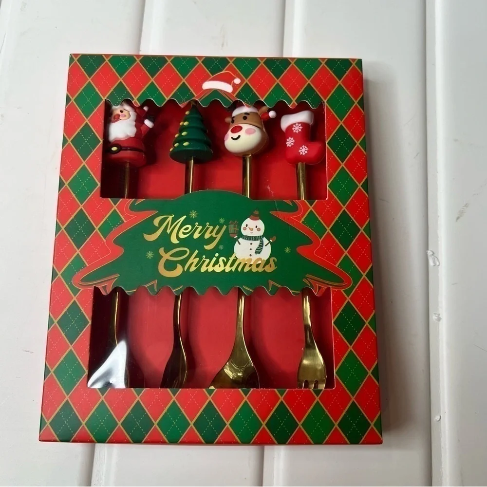 Christmas Dinner Serving Utensils 2 Spoons 2 Forks